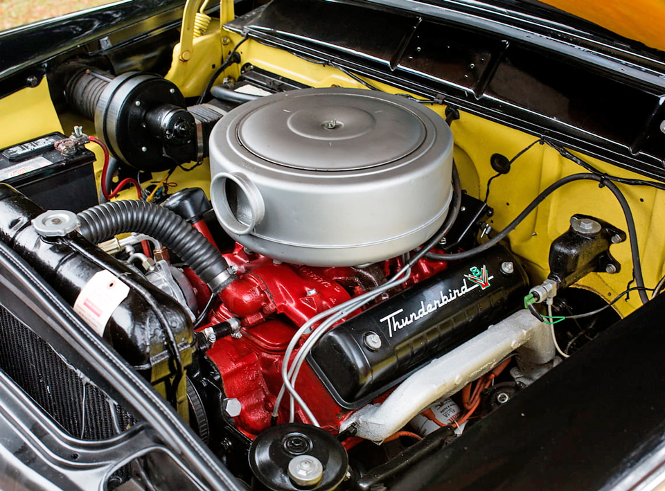 1956 Ford Fairlane Sunliner&nbsp; Thunderbird V-8 292-cid 200-hp (202-hp w/ Fordomatic Dr) 4-bbl dual-exh Y-block M-code eng