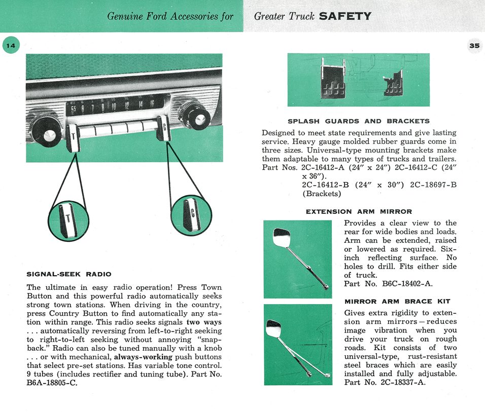 Signal-Seek Radio&nbsp;&nbsp; Splash Guards and Brackets&nbsp;&nbsp; Extension Arm Mirror&nbsp;&nbsp; Mirror and Brace Kit