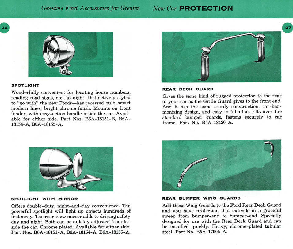 Spotlight&nbsp;&nbsp; Spotlight with Mirror&nbsp;&nbsp; Rear Deck Guard&nbsp;&nbsp; Rear Bumper Wing Guards