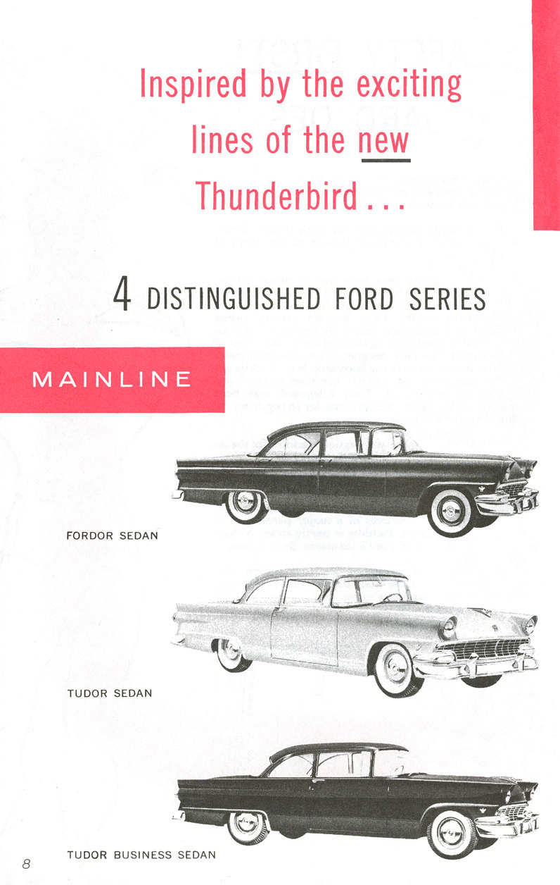 All The Facts Page 8&nbsp;&nbsp; Mainline&nbsp;&nbsp; Fordor Sedan&nbsp;&nbsp; Tudor Sedan&nbsp;&nbsp; Tudor Business Sedan