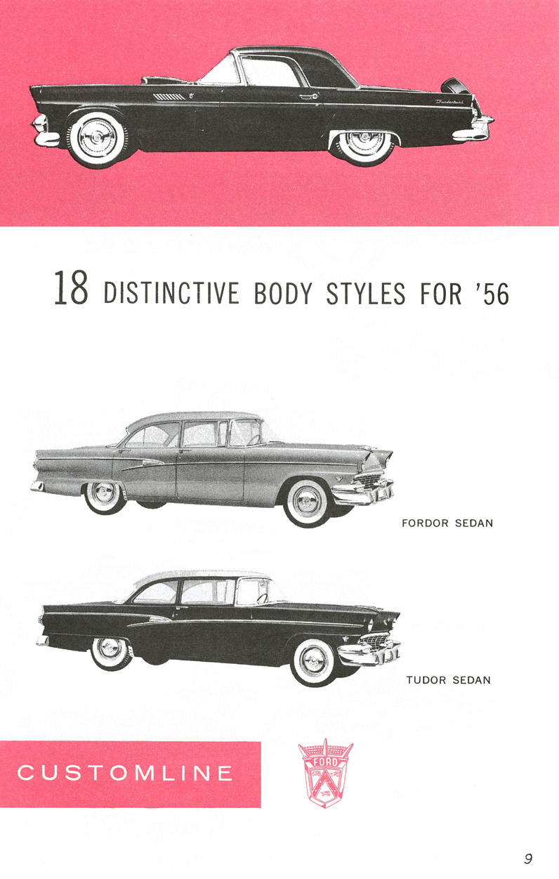 All The Facts Page 9&nbsp;&nbsp; Customline&nbsp;&nbsp; Fordor Sedan&nbsp;&nbsp; Tudor Sedan