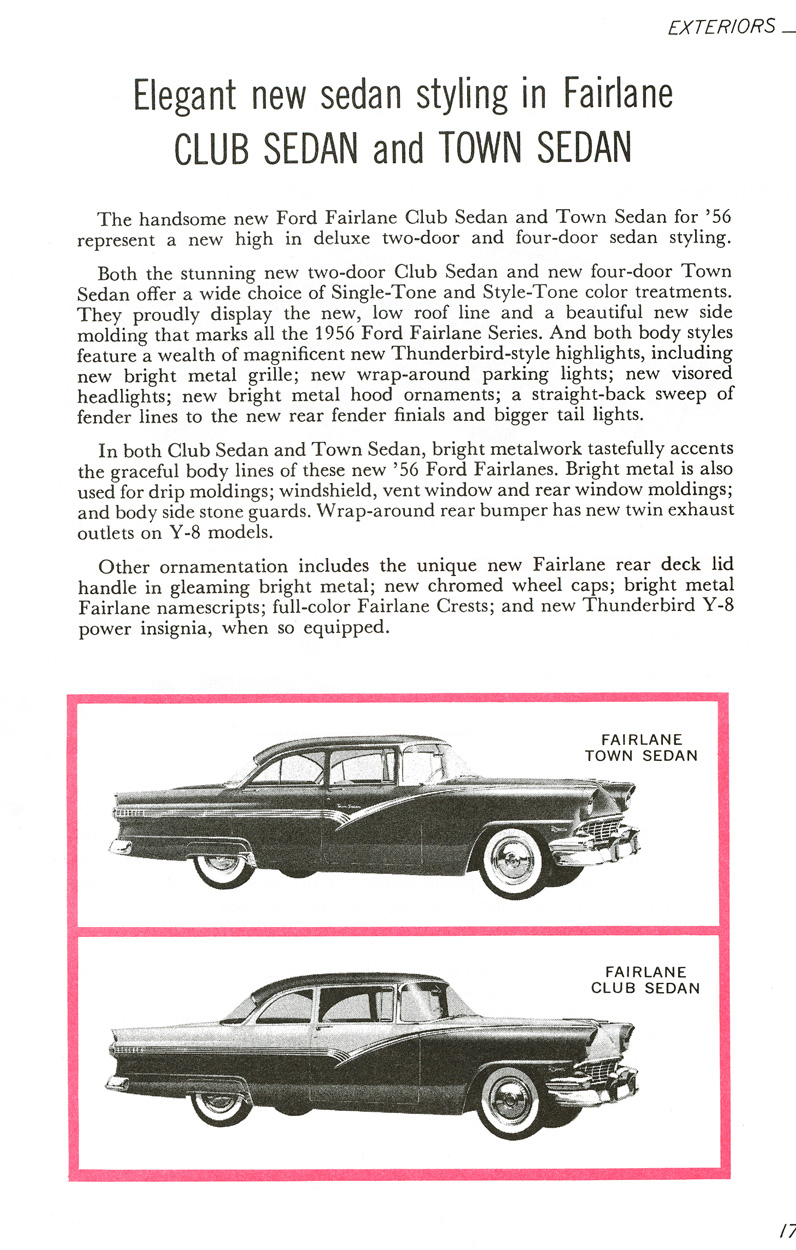 All The Facts Page 17&nbsp;&nbsp; Fairlane Town Sedan&nbsp;&nbsp; Fairlane Club Sedan