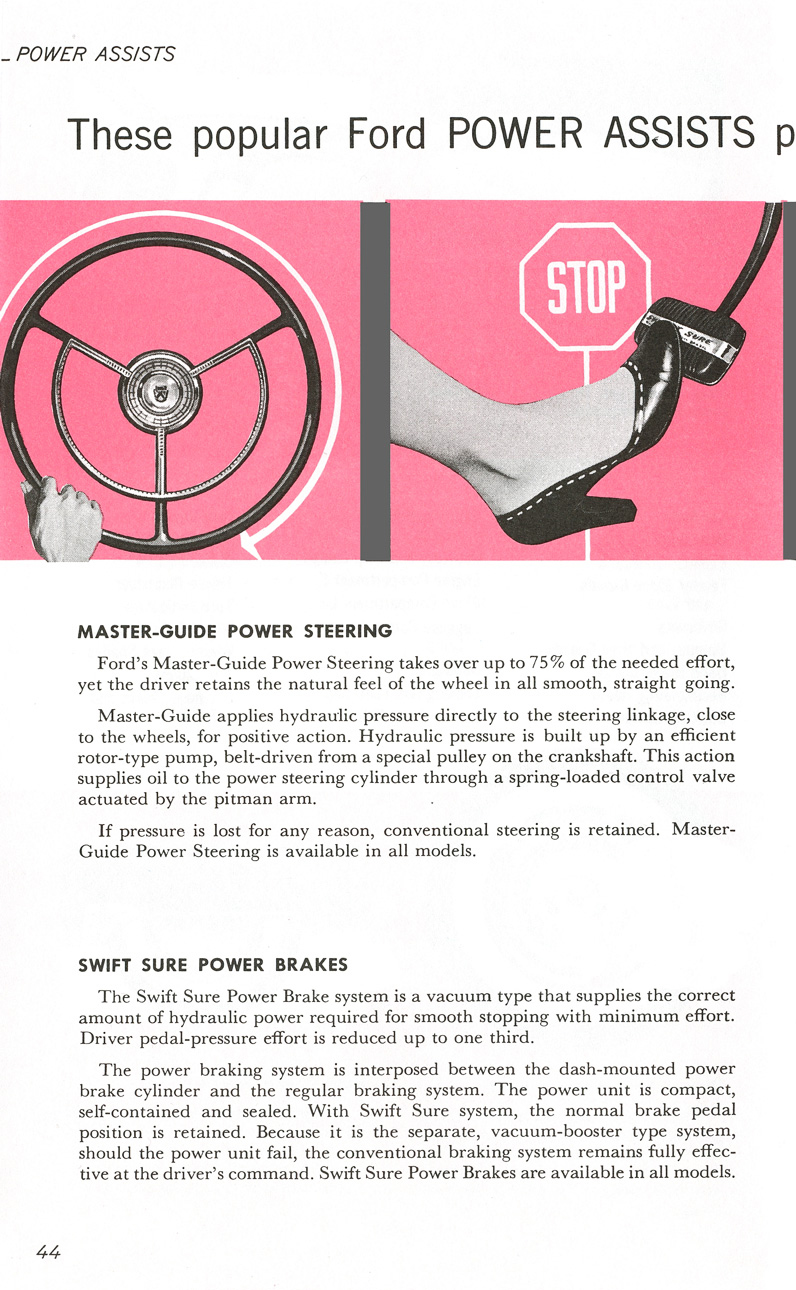 All The Facts Page 44&nbsp;&nbsp; Master-Guide Power Steering&nbsp;&nbsp; Swift Sure Power Brakes