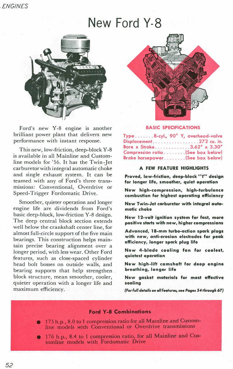 All The Facts Page 52&nbsp;&nbsp; New Ford 272 Cu. In. Y-8