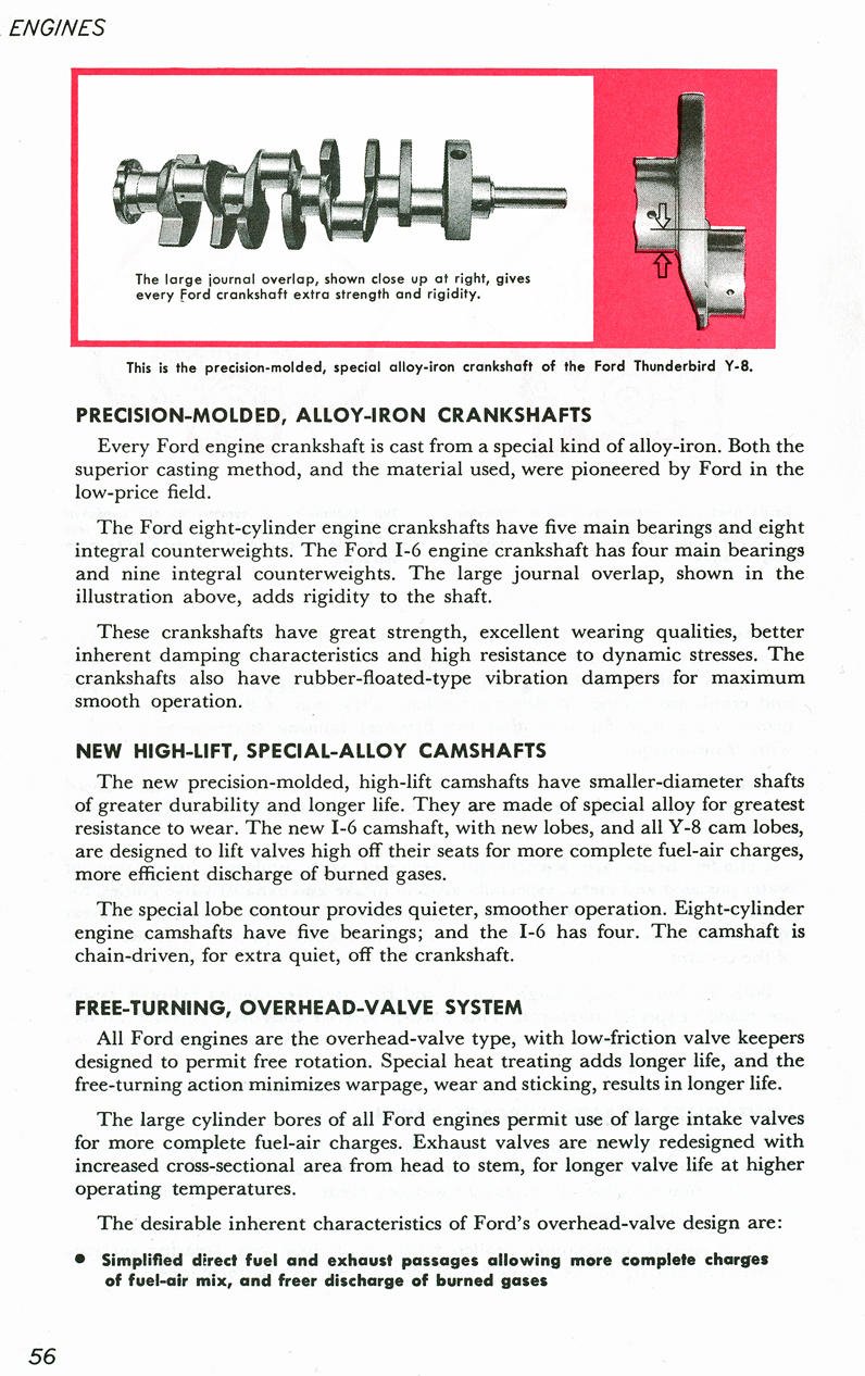 All The Facts Page 55&nbsp;&nbsp; Precision-Moulded Alloy-Iron Crankshafts&nbsp;&nbsp; New High-Lift Special-Alloy Camshafts&nbsp;&nbsp; Free-Turning Overhead-Valve System