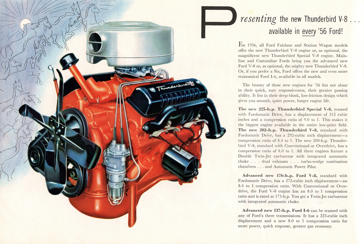 Presenting the new Thunderbird V-8 . . . available in every ’56 Ford!