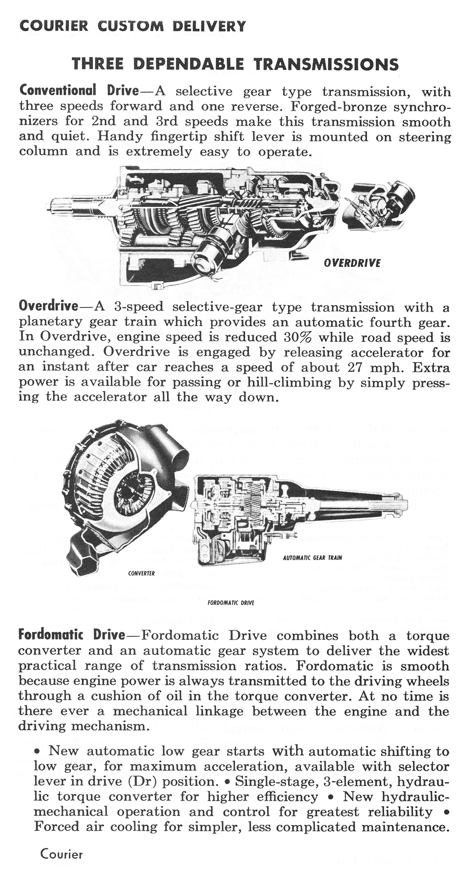1956 Ford Courier (Sedan Delivery) - Three Dependable Transmissions