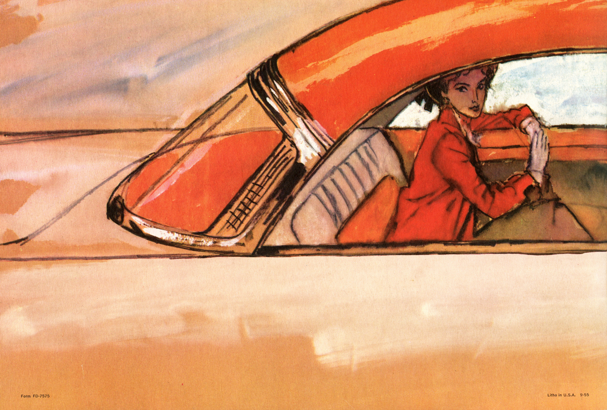 1956 FORD Fairlane Brochure back cover - illustration of Fairlane Victoria