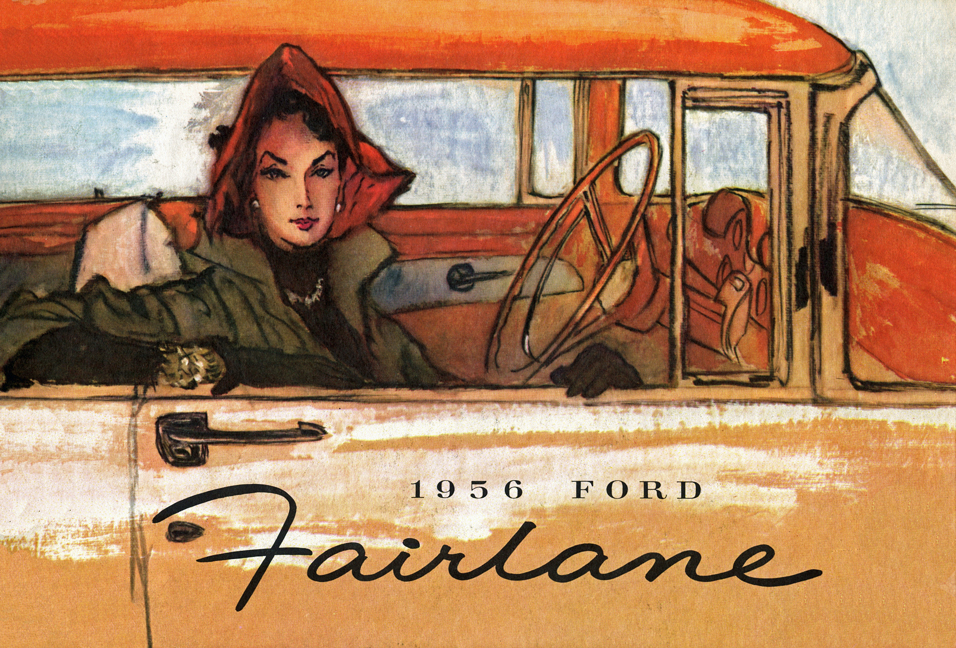 1956 FORD Fairlane brochure cover - illustration of Fairlane Victoria