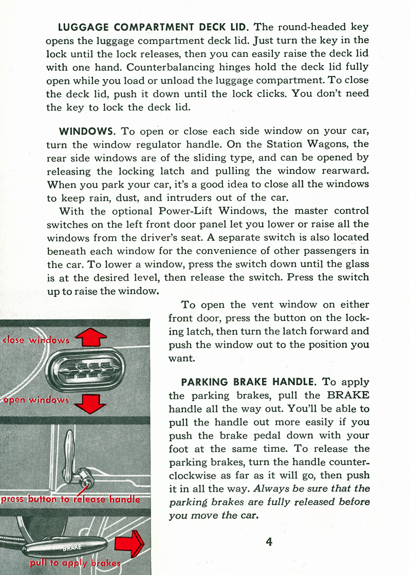 Luggage Compartment Deck Lid&nbsp;&nbsp; Windows&nbsp;&nbsp; Parking Brake Handle