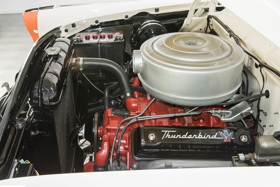1956 Ford Fairlane Victoria&nbsp; Std Thunderbird V-8 292-cid-200-hp (202-hp w/ Fordomatic Dr) 4-bbl-dual-exh Y-block M-code eng