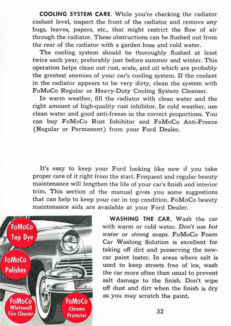 Cooling System Care&nbsp;&nbsp; Washing The Car