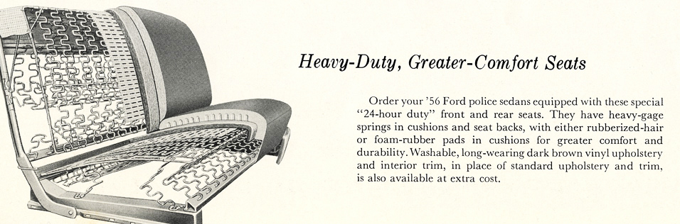 Illustrations of factory-installed options with comments - Generator&nbsp;&nbsp; Heavy-Duty Clutch&nbsp;&nbsp; Heavy-Duty Front Springs&nbsp;&nbsp; MagicAire Heating-Ventilating System&nbsp;&nbsp; Special Brake Linings&nbsp;&nbsp; Combination Fuel & Vacuum Pump&nbsp;&nbsp; Heavy-Duty Floor Mats&nbsp;&nbsp; Heavy-Duty Radiator&nbsp;&nbsp; Heavy-Duty Seats