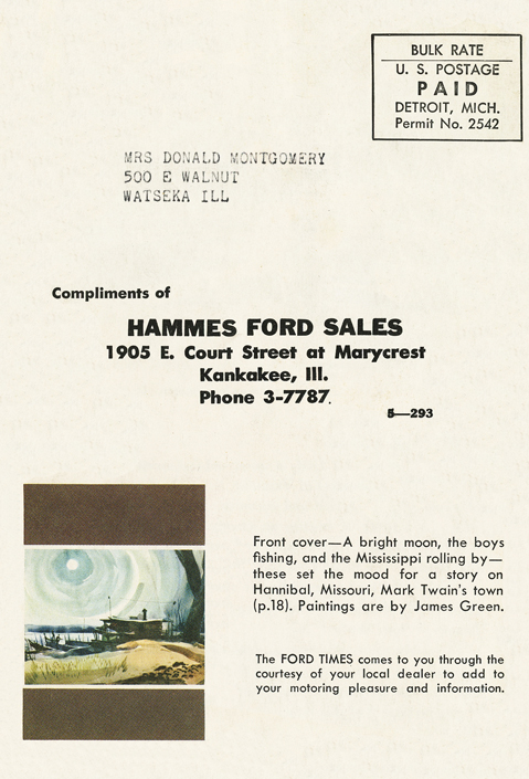 Ford Times Magzine back cover