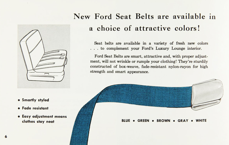 New Ford Seat Belts Brochure&nbsp; page 6