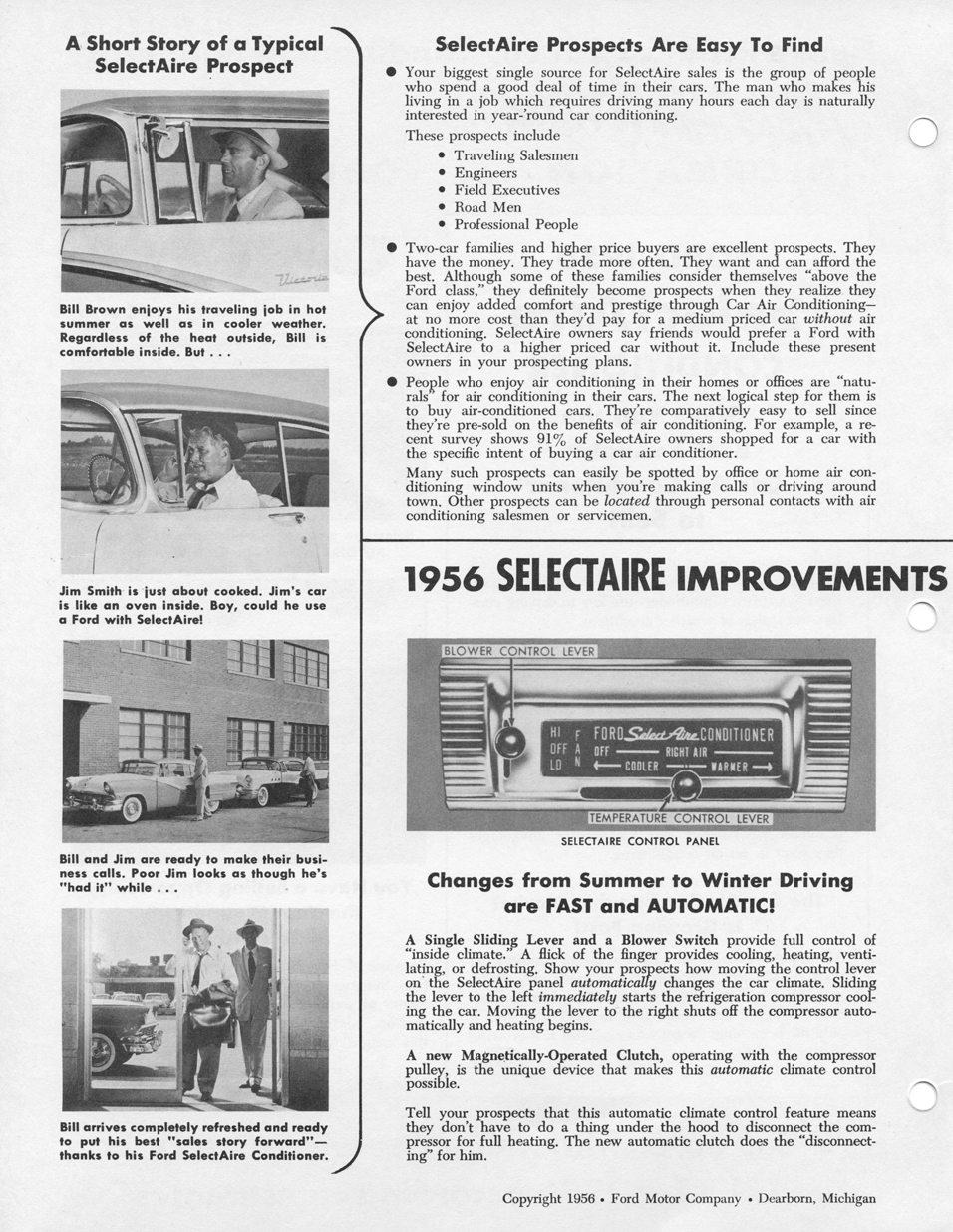 1956 Ford SelecAire Conditioner Product & Merchandising Info For Ford Salesmen&nbsp; page 2