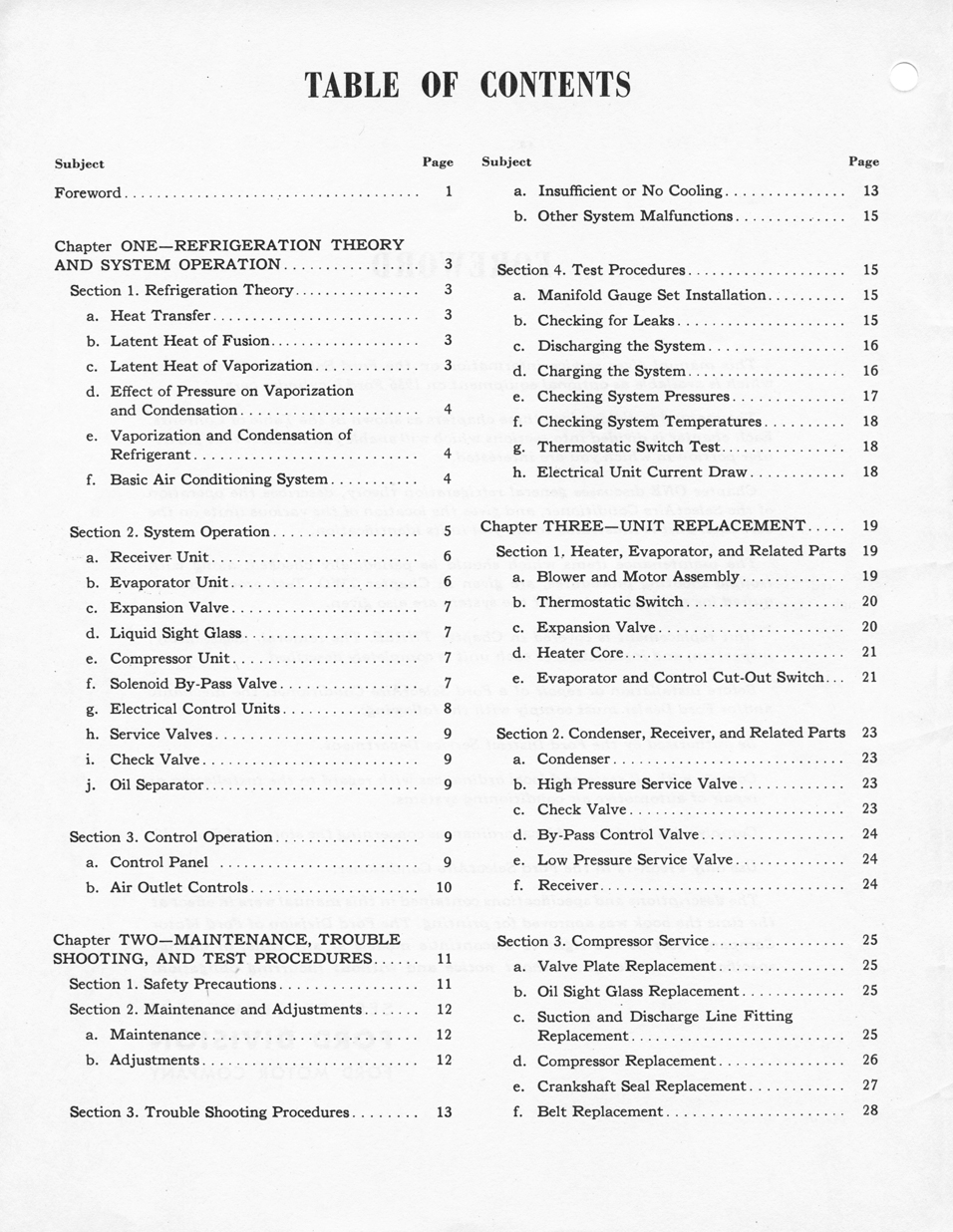 1956 Ford Car Air Conditioning Shop Manual&nbsp; page 2 - "SelectAire Conditioner"
