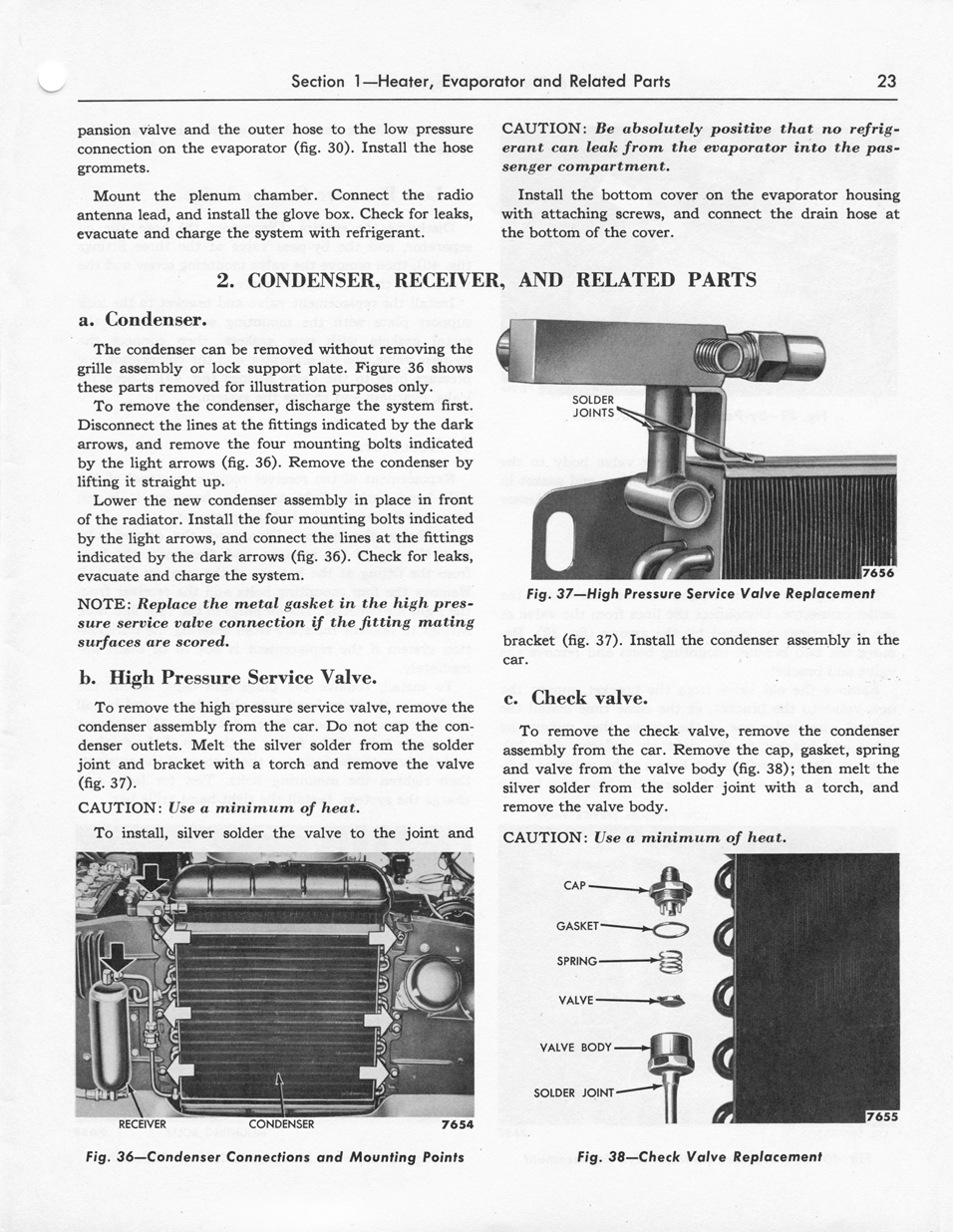 1956 Ford Car Air Conditioning Shop Manual&nbsp; page 23 - "SelectAire Conditioner"