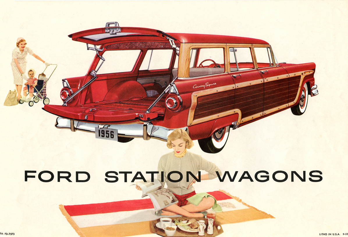 FORD STATION WAGONS Brochure&nbsp; back cover - illustration of Country Squire