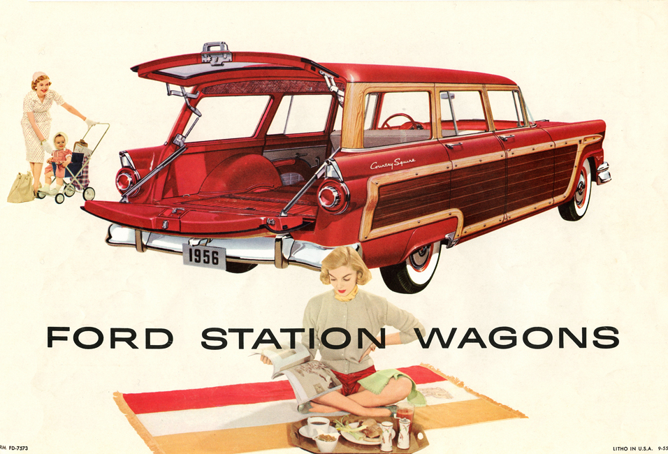 FORD STATION WAGONS Brochure&nbsp; back cover - illustration of Country Squire
