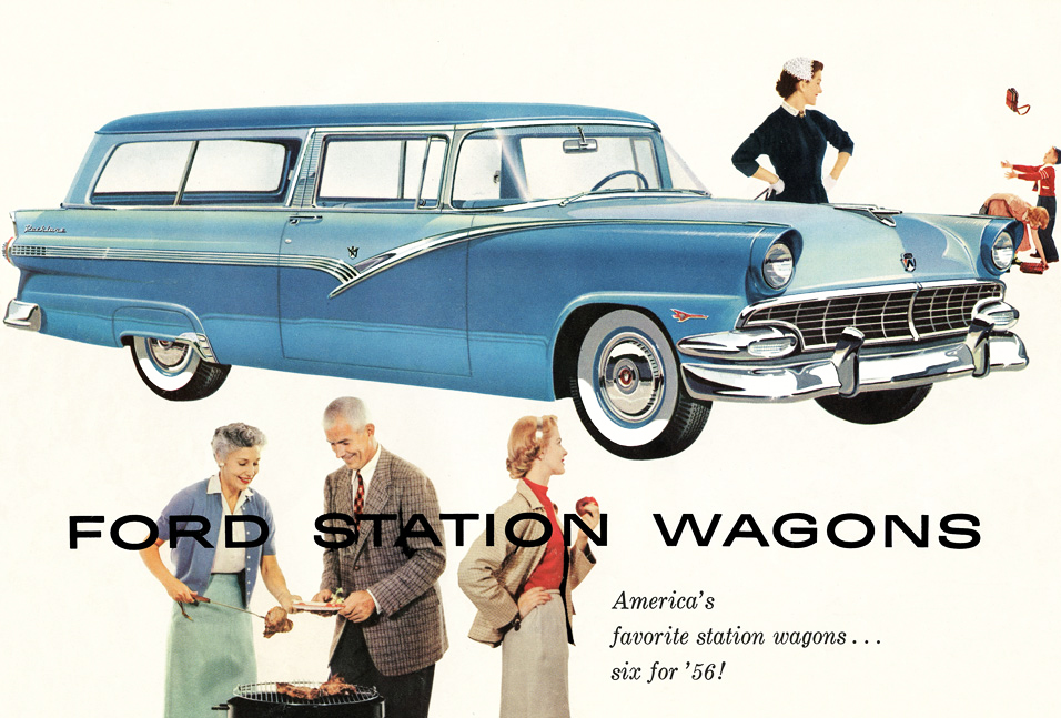 FORD STATION WAGONS brochure cover - illustration of Parklane