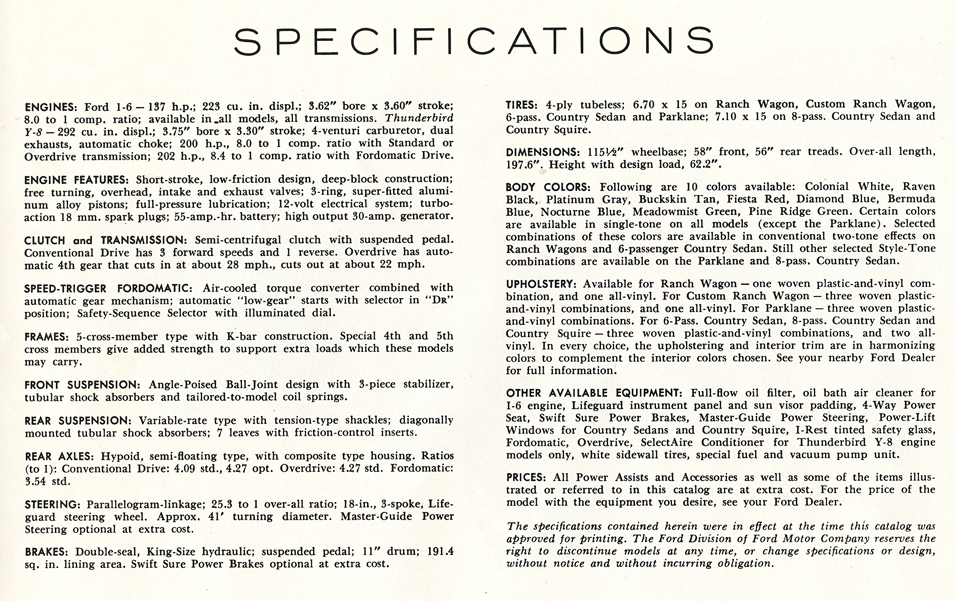 Specifications