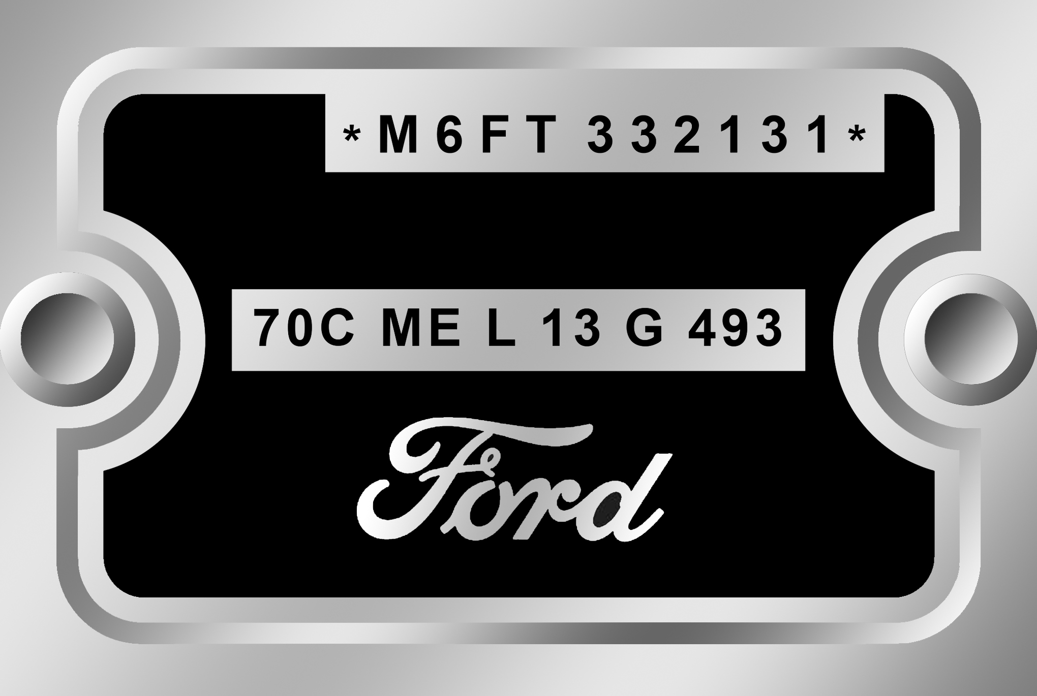 1956 Ford Fairlane Club Sedan data plate