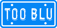 "Too Blue" logo